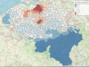 Carte concentration en surface du NO2 au niveau des communes belges
