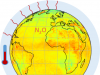 World map N2O average partial column 2019