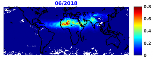 Profondeur optique totale de l'aérosol de la colonne 