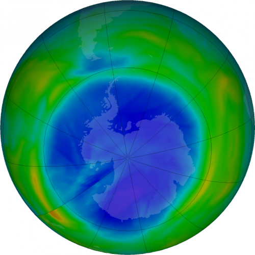 Gat in de ozonlaag boven Antarctica