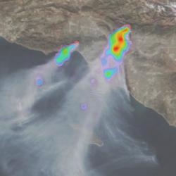 Incendies au-dessus de Los Angeles le 9 janvier 2025