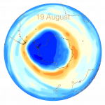 Antarctic ozone hole in August 2013.