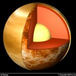 Venus crust, mantle and core