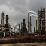 Smoke plumes industrial processes power plants