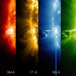 Solar eruption in different ultraviolet wavelengths